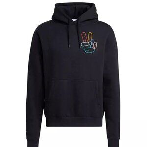 ADIDAS ORIGINALS PEACE SIGN TREFOIL HOODIE NEW MENS ~SIZE LARGE #HC1789 BLACK